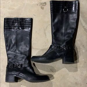 Black leather Bandolino knee high boots - size 9
